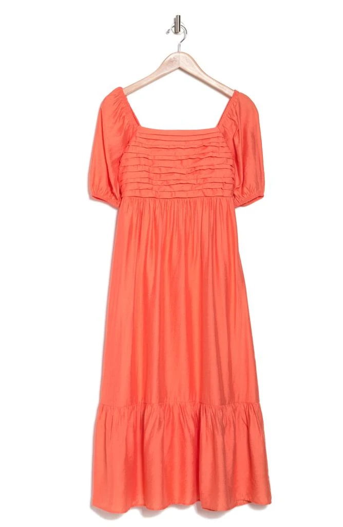 AUGUST SKY Pleated Square Neck Midi Dress 3