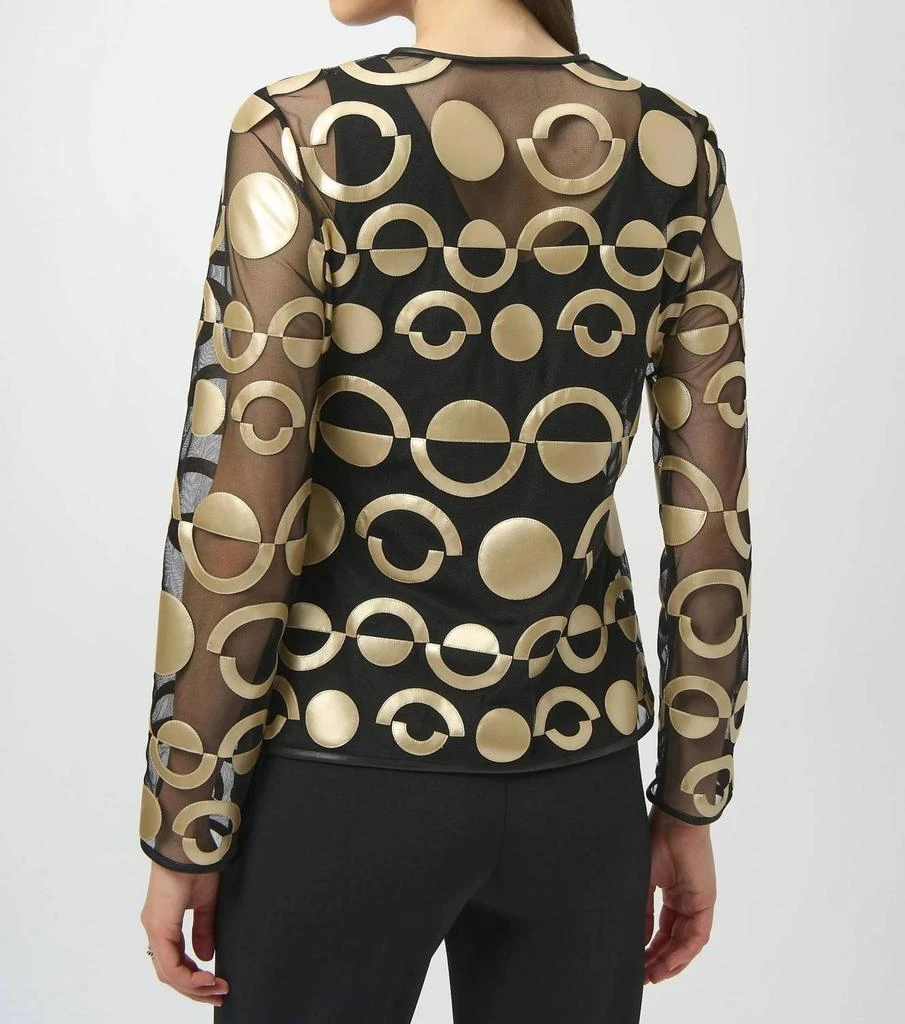 JOSEPH RIBKOFF Joseph Ribkoff - Geometric Faux Leather Mesh Jacket 2