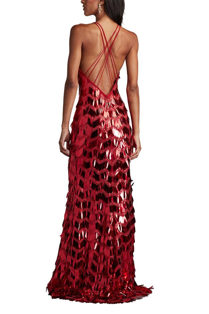 Tadashi Shoji Madysin Sequin Fringe Gown