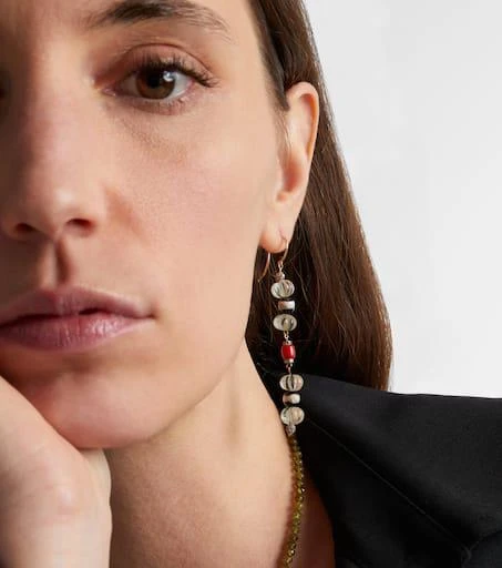 Ileana Makri 9kt gold (375/1000) and sterling silver (925) earrings with gemstones 2