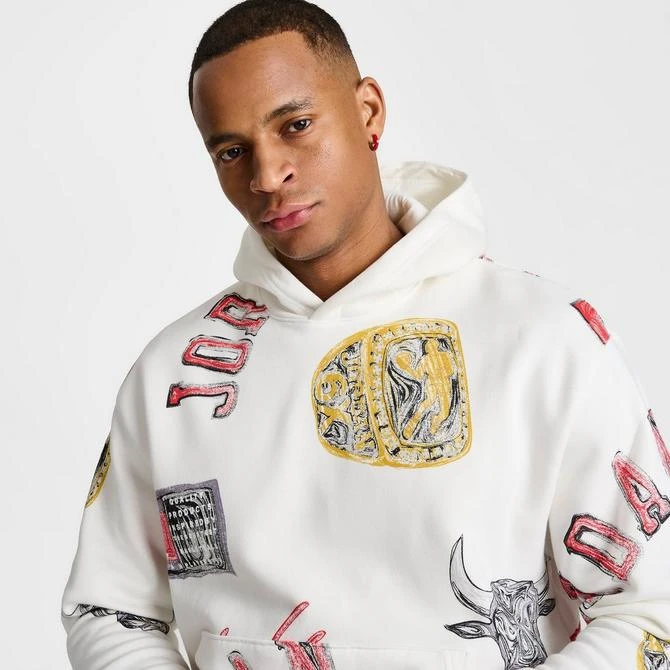 Jordan Men's Jordan Essentials Allover Graphic Brooklyn Fleece Pullover Hoodie 5