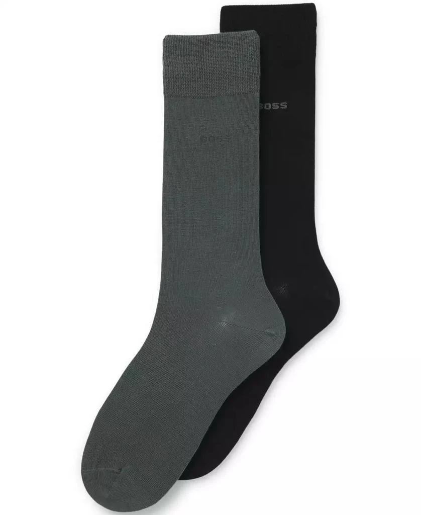 Hugo Boss Men
s Solid Crew Length Socks, 2-Pack