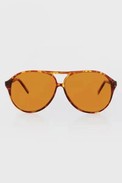 Sunglass Museum Vintage Exec Amber Lens Aviator Sunglasses 1