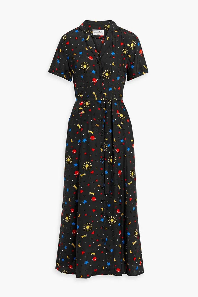 HVN Maria printed silk midi dress 1
