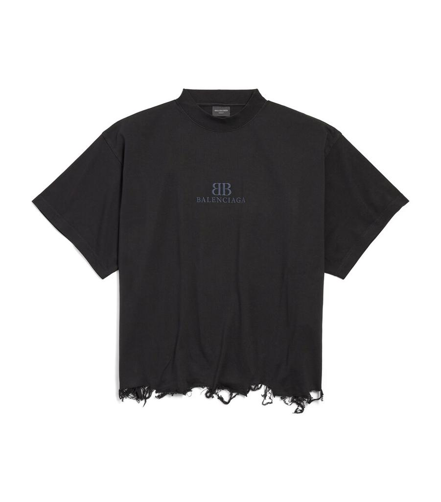 Balenciaga Unity Sports Icon Cropped T-Shirt Large Fit - T