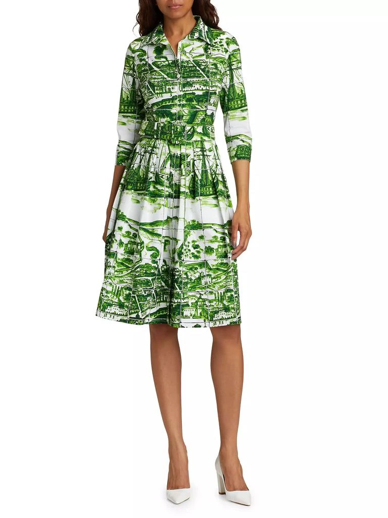SAMANTHA SUNG Audrey Toile Cotton Shirtdress 3