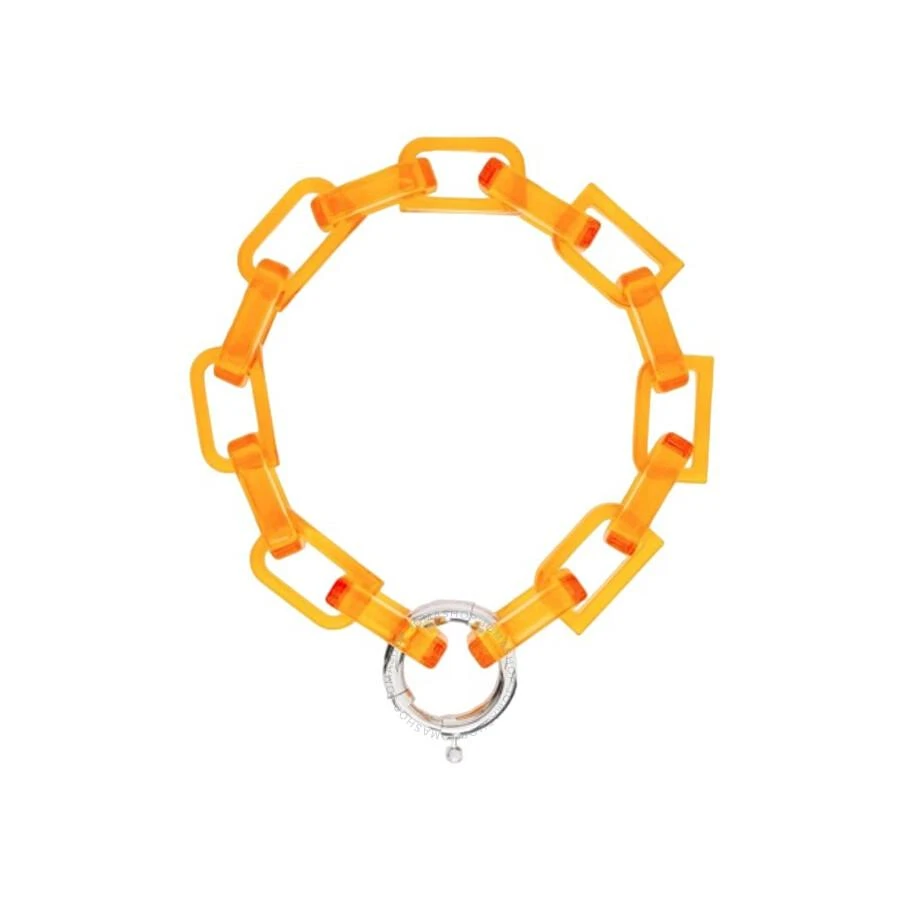 Burberry Palladio/Orange Palladium-plated Clasp Chain-link Necklace 1