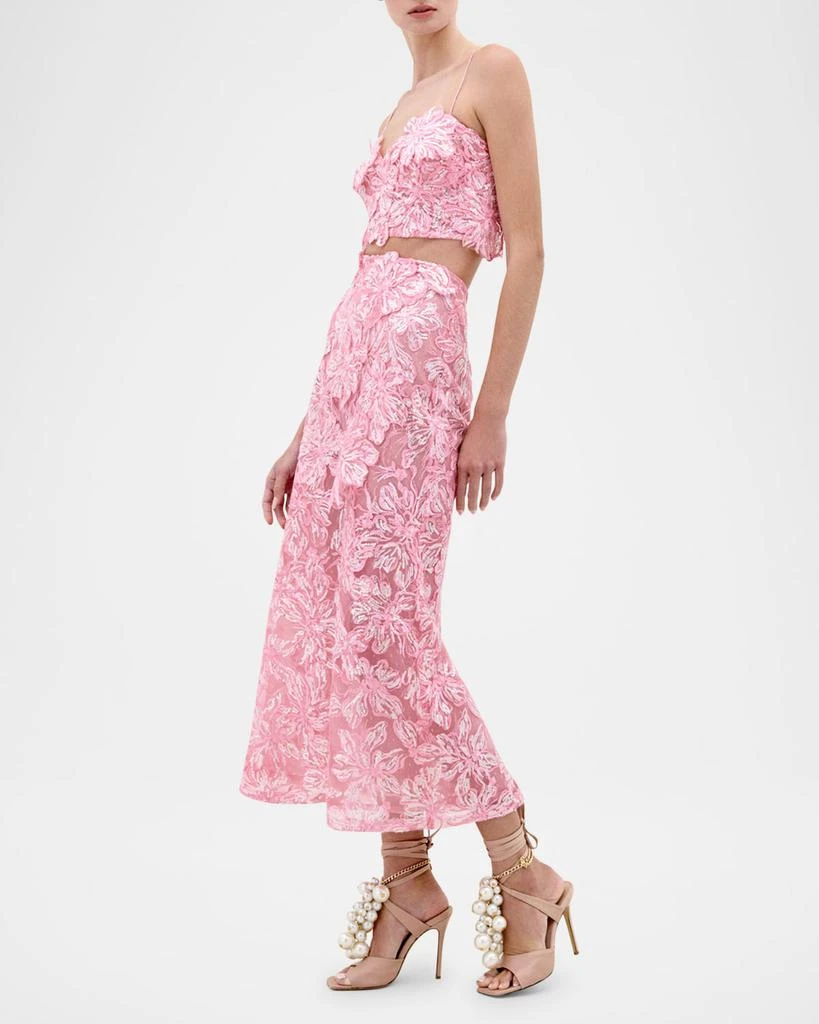 Silvia Tcherassi Astrid Sequin Embroidered Lace Midi Skirt 4