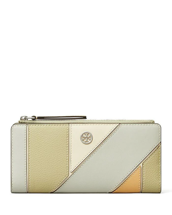 Tory Burch Robinson Color Block Leather Zip Slim Wallet 1