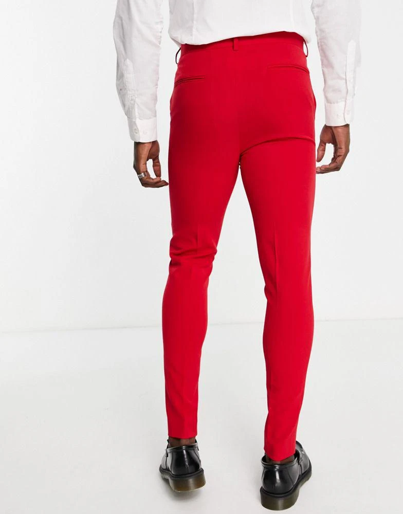 ASOS ASOS DESIGN super skinny suit trousers in red 2