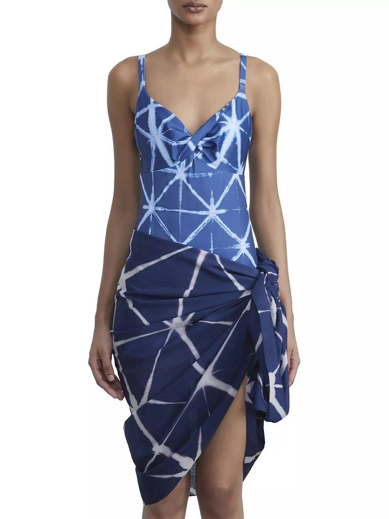 Lafayette 148 New York Twisted Shibori One-Piece Swimsuit 7