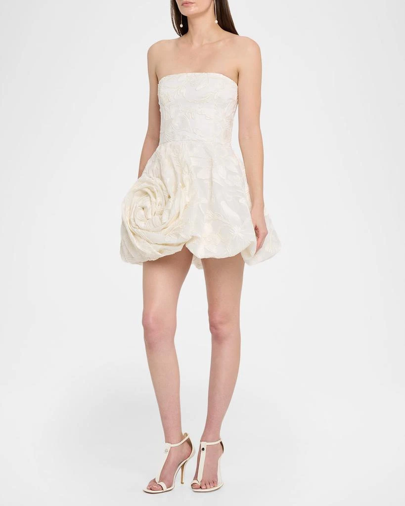 Monique Lhuillier Strapless Rosette Bubble Mini Dress 4