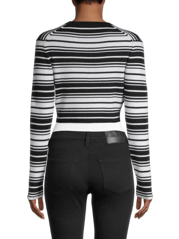 Victor Glemaud Rib-Knit Striped Cropped Cardigan 2