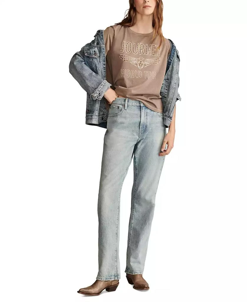 Lucky Brand Women's Journey World Tour Graphic Print Crewneck T-Shirt 5