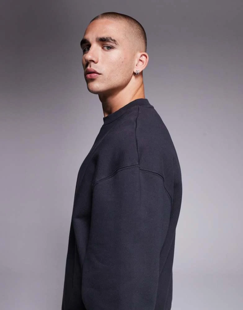 ASOS ASOS DESIGN premium heavyweight oversized sweatshirt 400gsm in charcoal 4