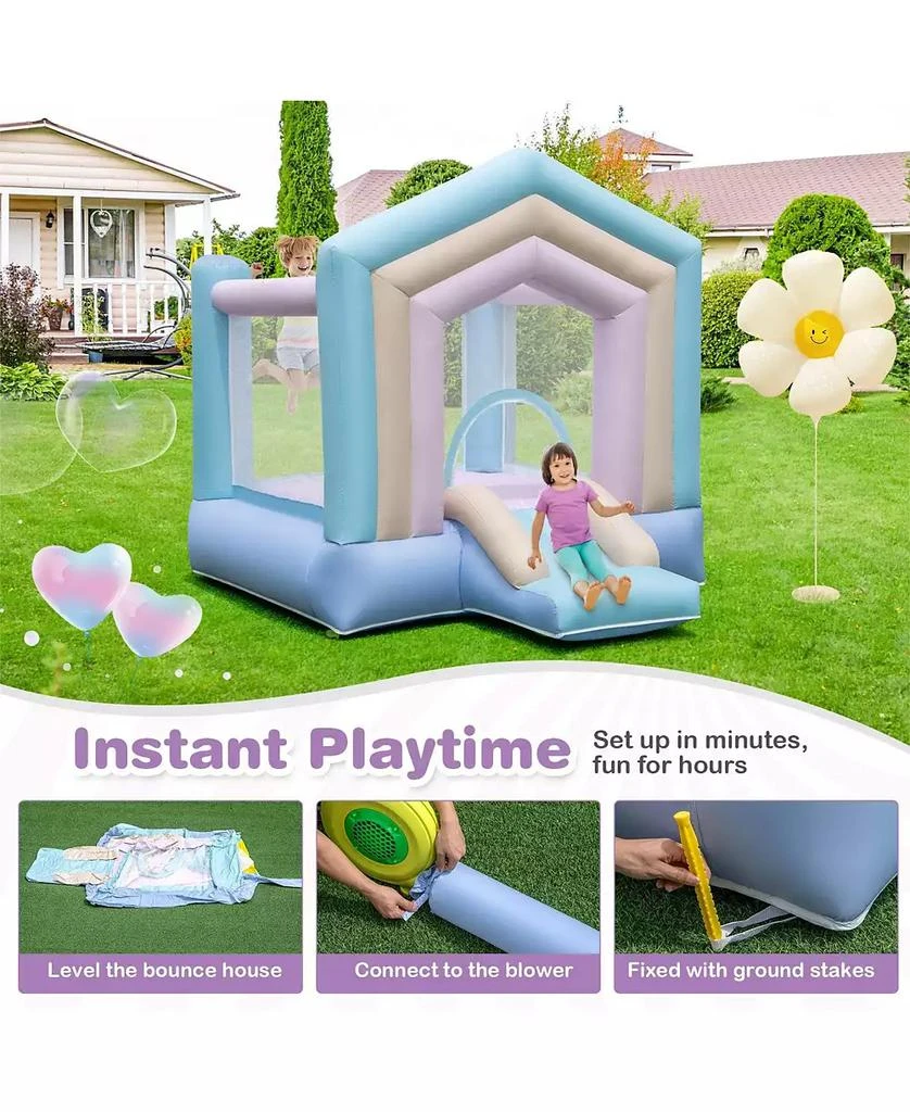 GOUUN Kids Bounce House with Slide and Basketball Rim Bouncy Castle for Party without Blower 5