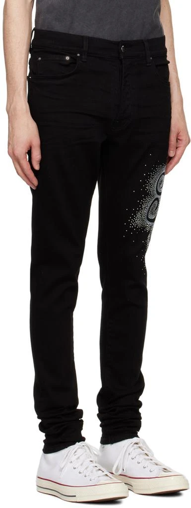 AMIRI Black MA Swirl Crystal Skinny Jeans 2