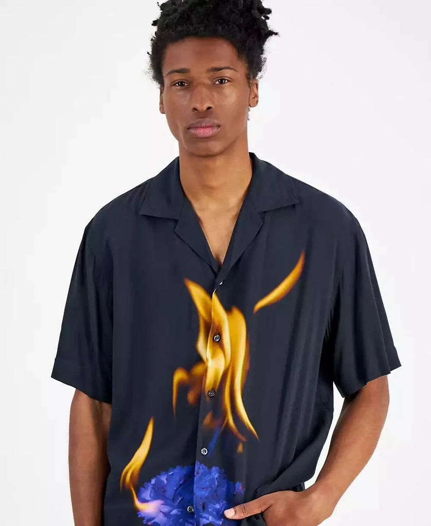 Hugo Boss Men's Oversized-Fit Printed Button-Down Camp Shirt 3