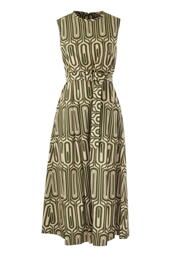 S MAX MARA ANDREIS - PRINTED COTTON DRESS WITH BELT 1