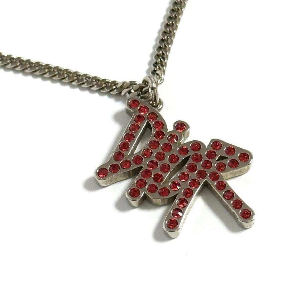 STUSSY Metal Rhinestone Pendant Necklace (Pre-Owned)