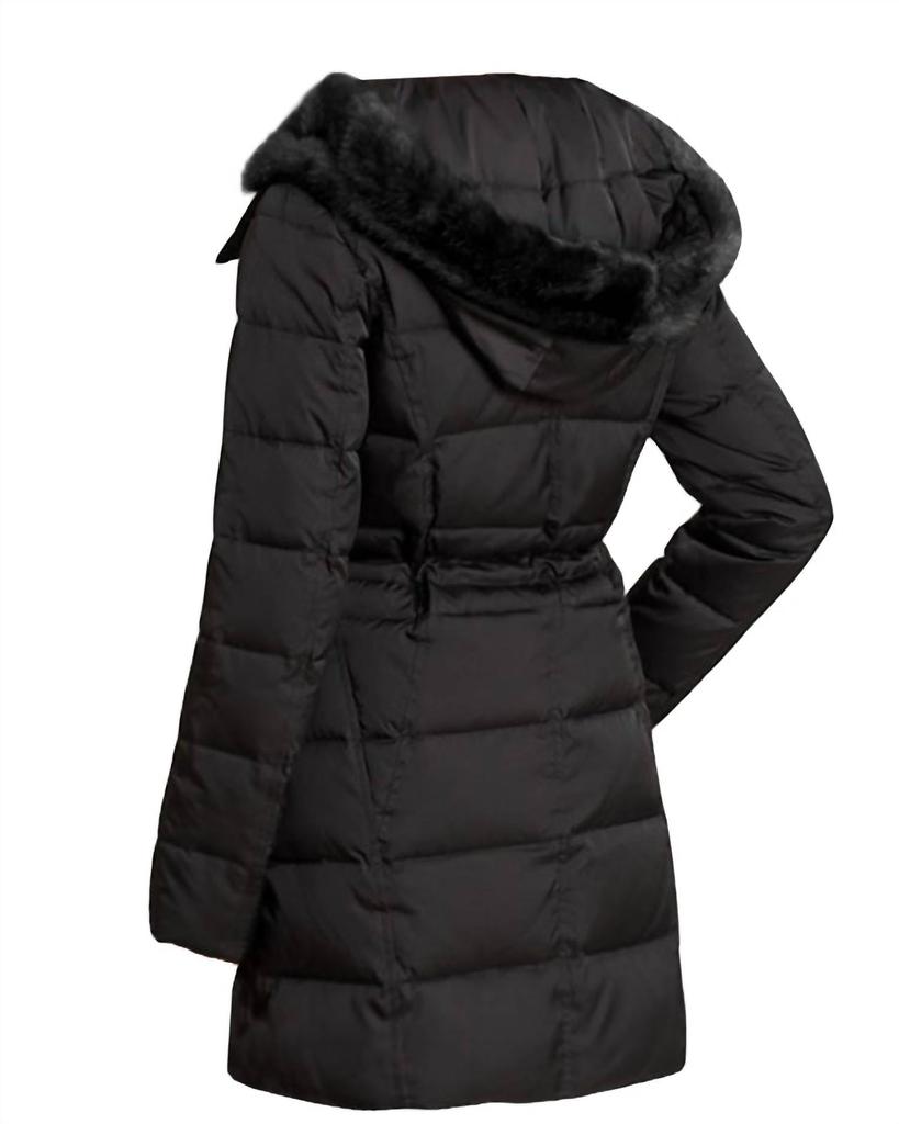 Laundry by Shelli Segal WOMEN'S QUILTED FAUX FUR PUFFER JACKET COAT