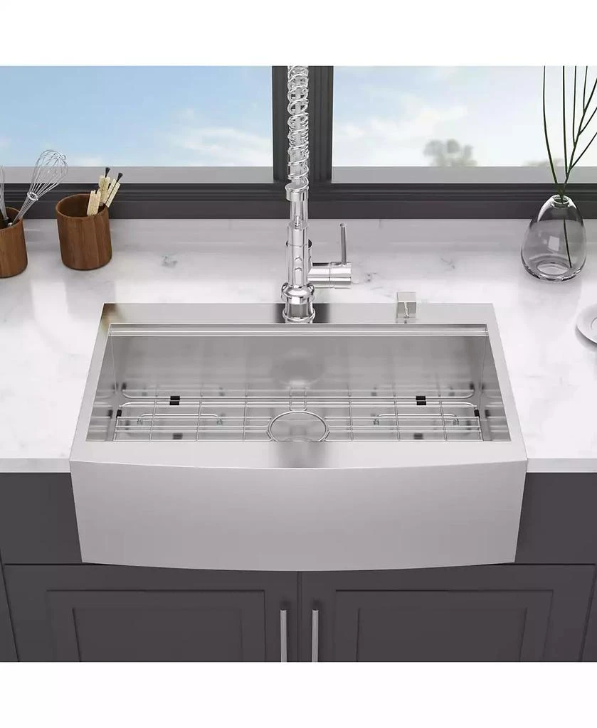 Flynama 36x22x10inch Drop In Farmhouse Sink Workstation Stainless Steel Topmount Apron Front 16 Gauge 2