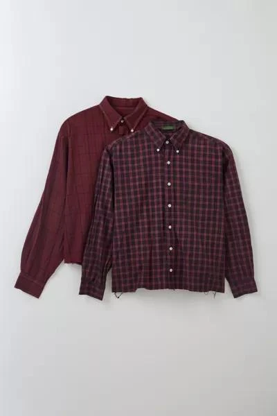 Urban Renewal ReMADE By UO Overdyed Wash Check Cropped Shirt 2