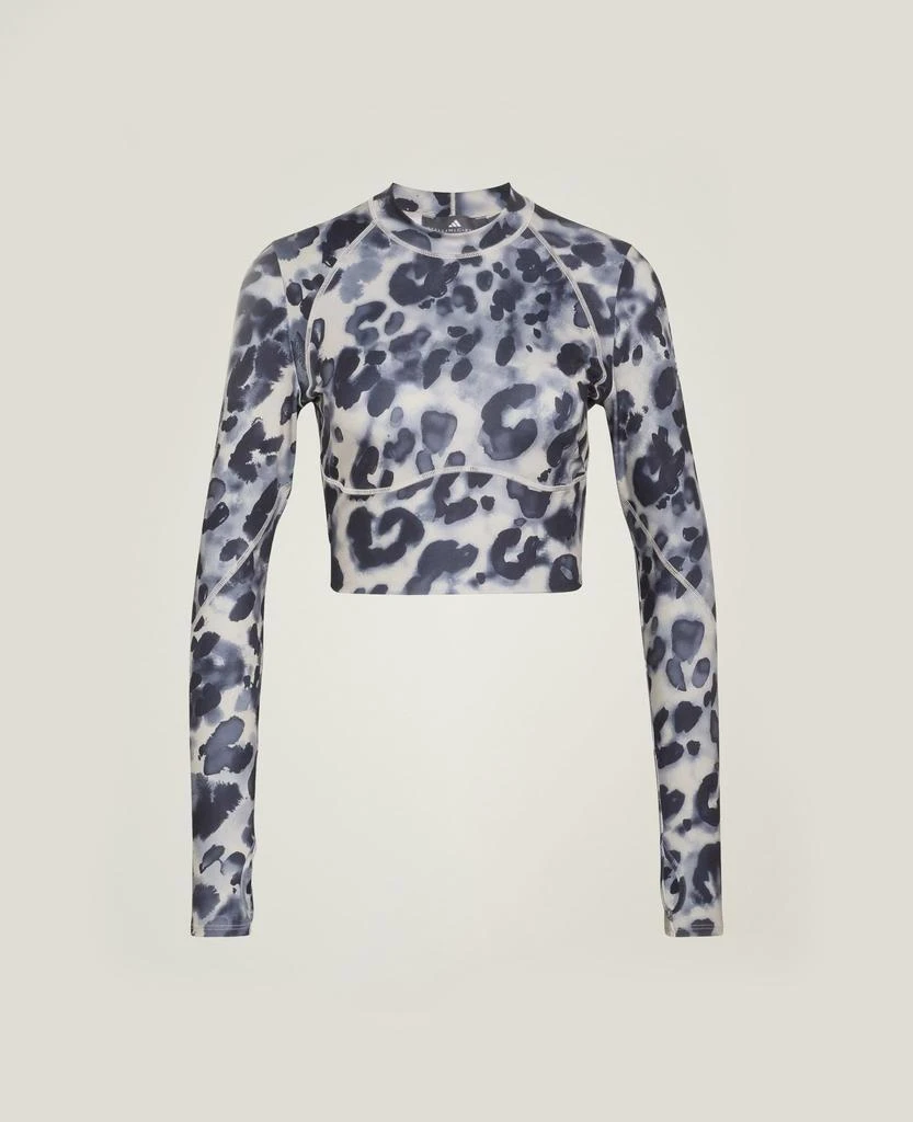 Stella McCartney Stella McCartney - TruePurpose Training Leopard Print Long-Sleeve Cropped Top, , Size: S