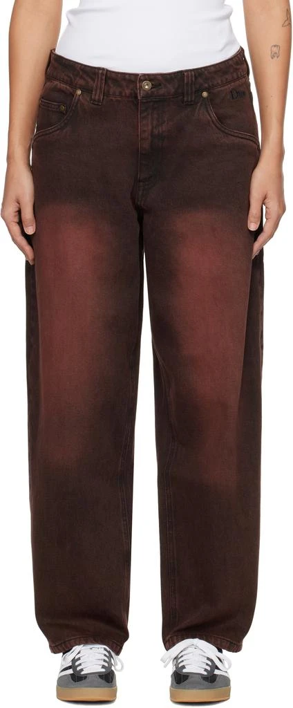 Dime Burgundy Classic Baggy Jeans 1