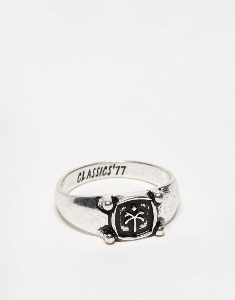 CLASSICS 77 Classics 77 palm tree engraved signet ring in silver