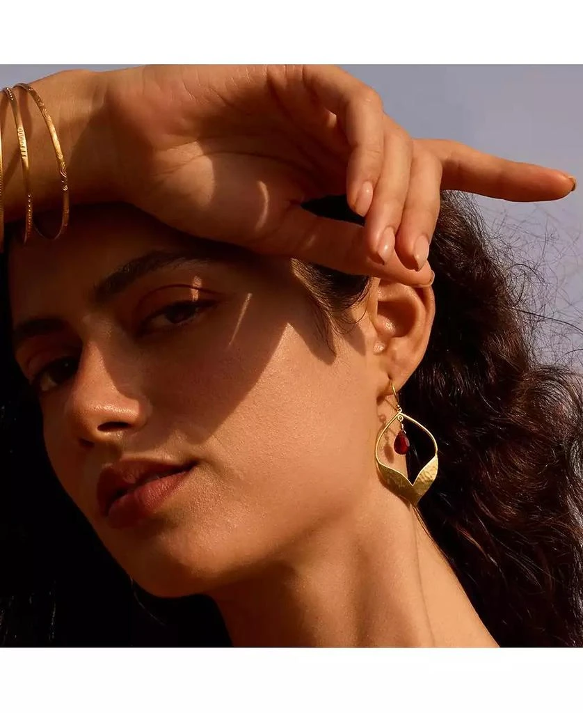 Satya Jewelry Infinite Possibilities Garnet Lotus Earrings 3