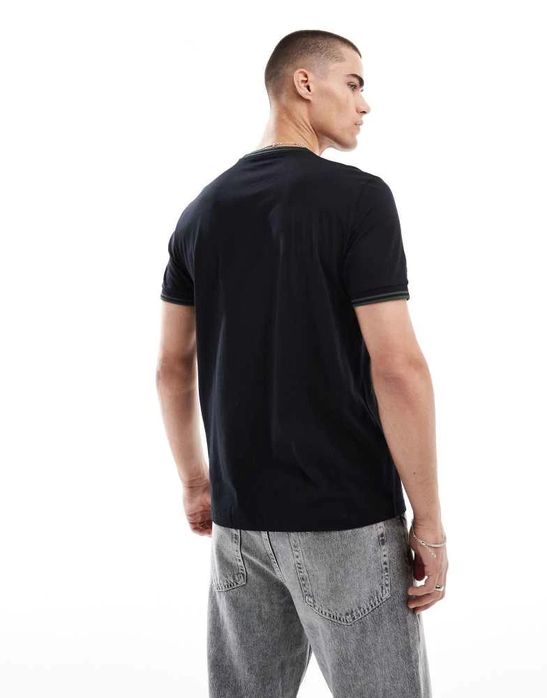 Fred Perry Fred Perry twin tipped t-shirt in black and green 4