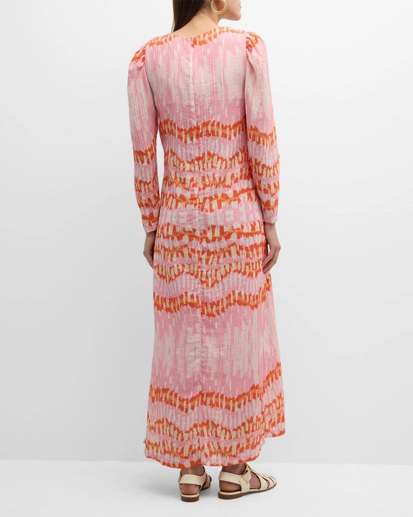 Atelier 17.56 Nicola Abstract-Print Smocked Maxi Dress 6