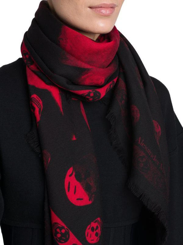 McQueen Skull Orchid Silk Scarf 3