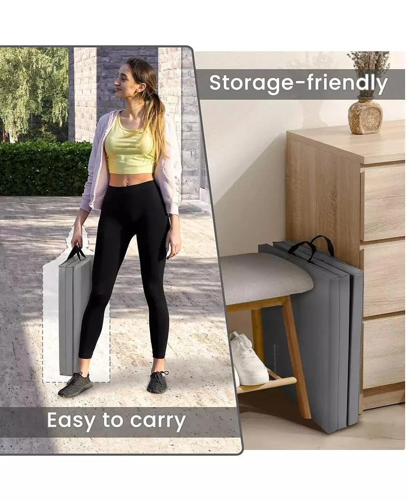 BalanceFrom Fitness GoGym 6 'x 2' x 1.5" Folding 3 Panel Exercise Gym Mat, Gray 5