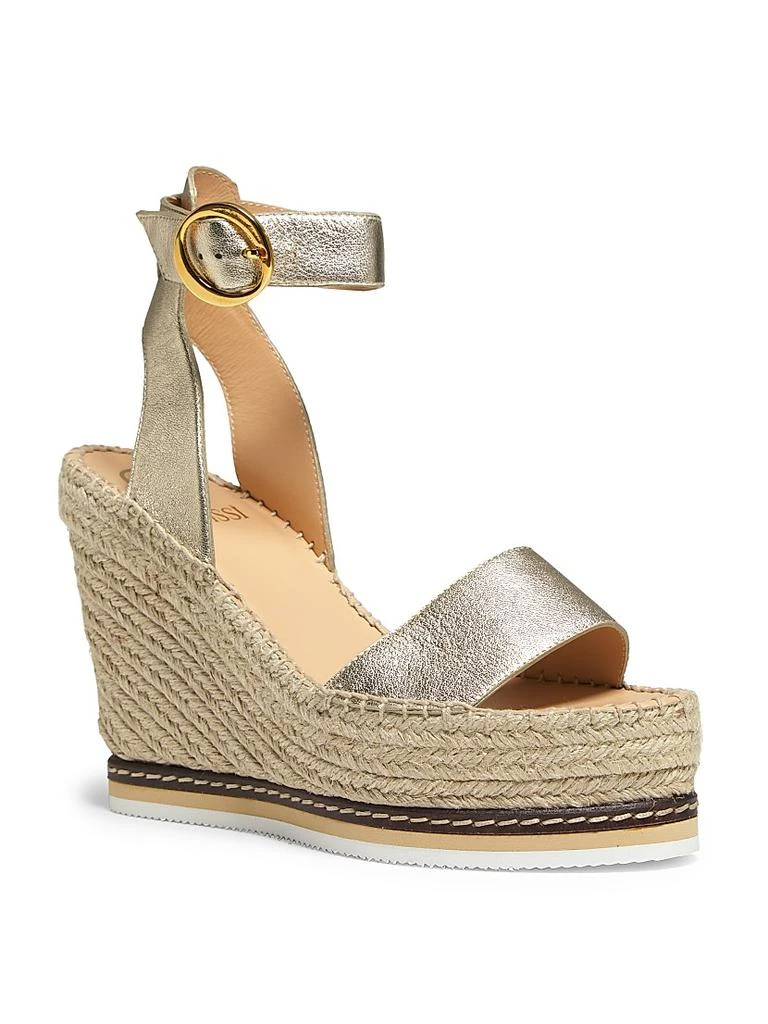 Odissì Lily 115MM Metallic Leather Espadrille Wedge Sandals 2