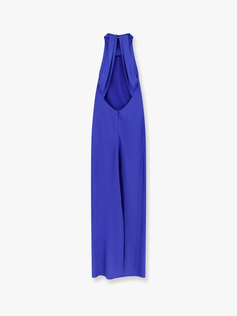 ACTUALEE Satin long dress with neckline on the back 2