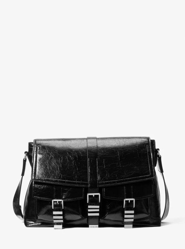 Michael Kors Darrington Large Crackled Leather Messenger Bag 1