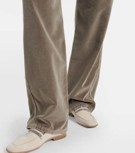 Brunello Cucinelli Mid-rise cotton velvet straight pants 5