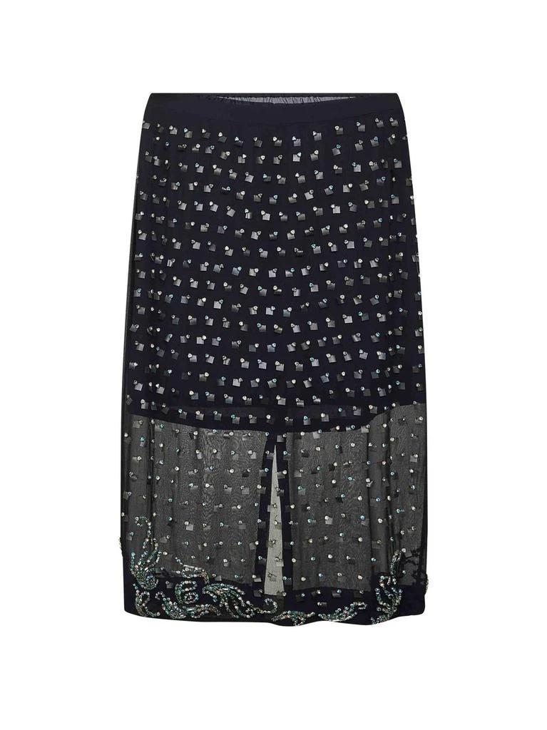 Dries Van Noten Dries Van Noten Embellished Sheer Panelled Midi Skirt from Cettire