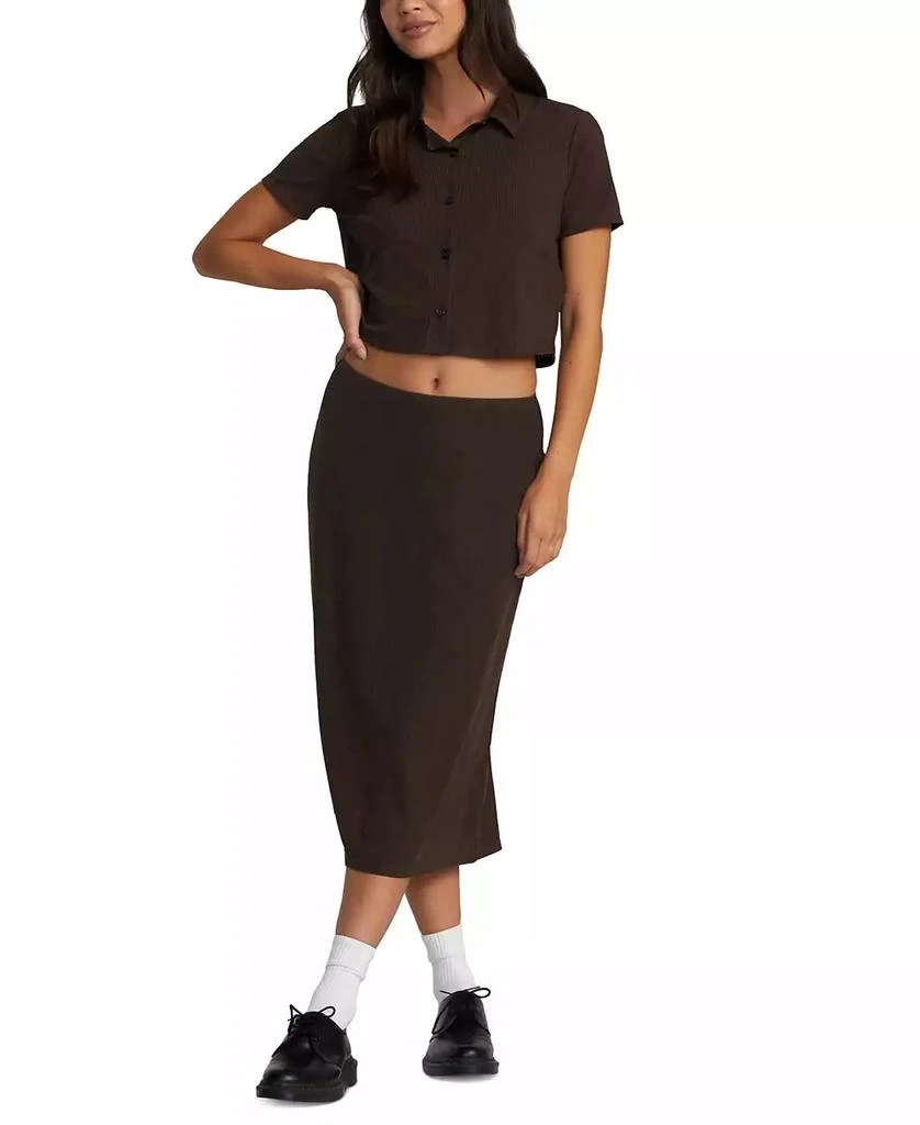 RVCA Juniors' Jenni Ribbed Midi Skirt 5