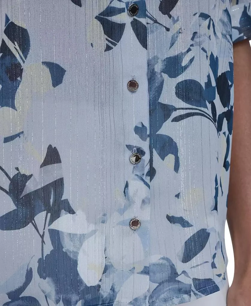 Calvin Klein Petite Short-Sleeve Button Front Top 4