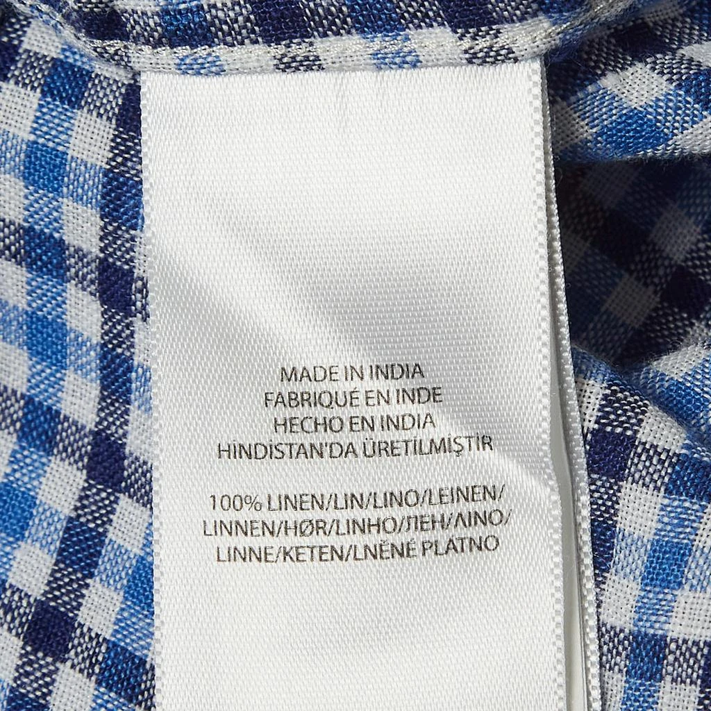 Ralph Lauren Ralph Lauren Blue Gingham Linen Button Down Shirt M 5
