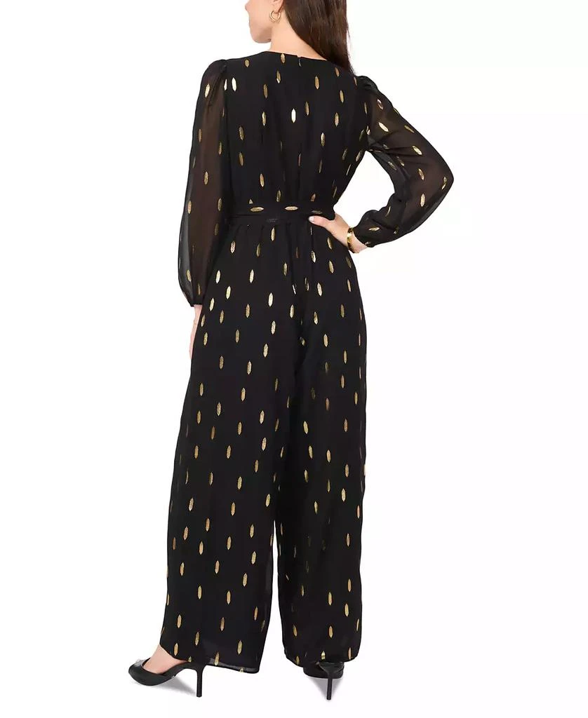 MSK Petite Long-Sleeve V-Neck Chiffon Jumpsuit 2