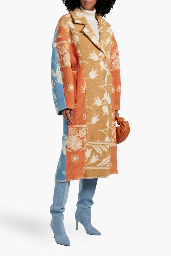 Rave Review Sally patchwork-effect wool-jacquard coat