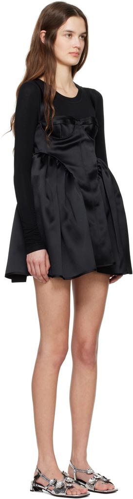 CECILIE BAHNSEN Black Ovid Minidress