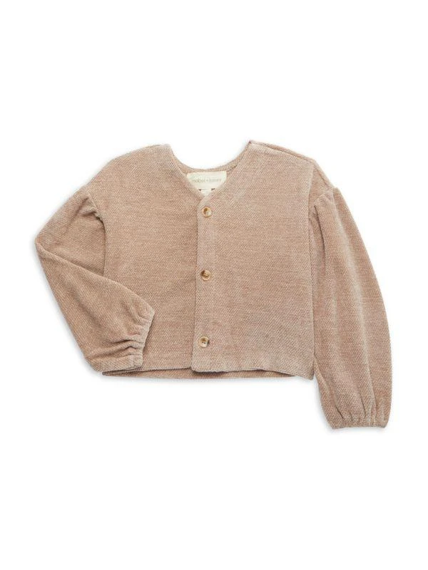 Mabel + Honey Little Girl's Roxanne Textured Cardigan 1