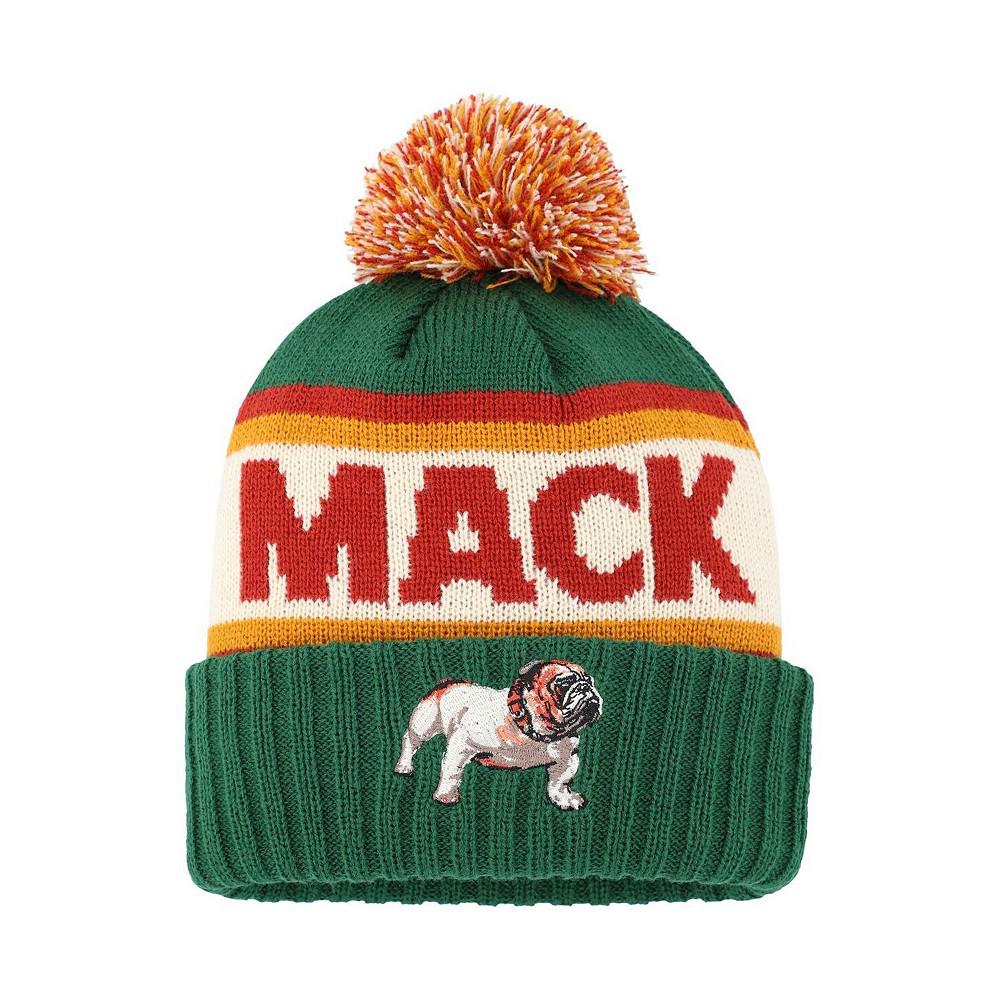 American Needle Men's Green Distressed Mack Trucks Pillow Line Cuffed Knit Hat with Pom