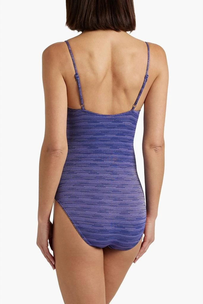 Zimmermann Metallic stretch-jacquard swimsuit 3