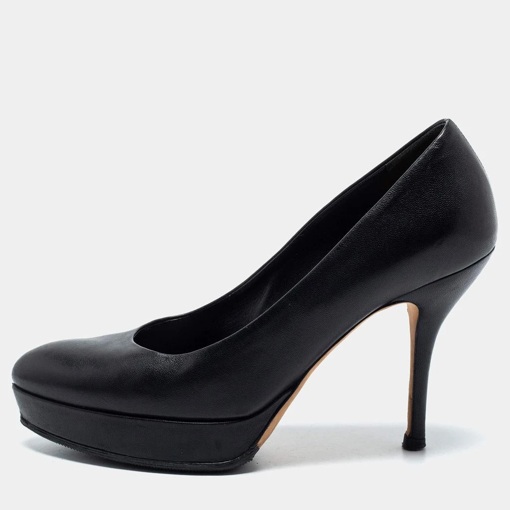 Gucci Gucci Black Leather Platform Pumps Size 37 1